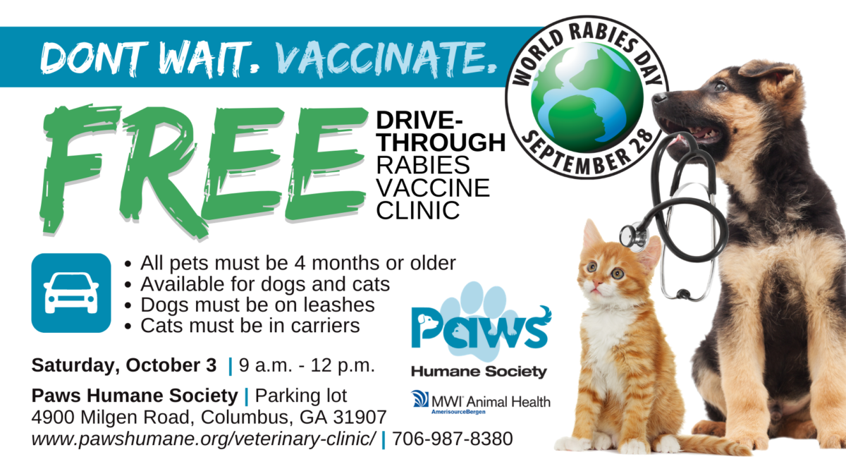 Free Rabies Vaccine Clinic - Paws 